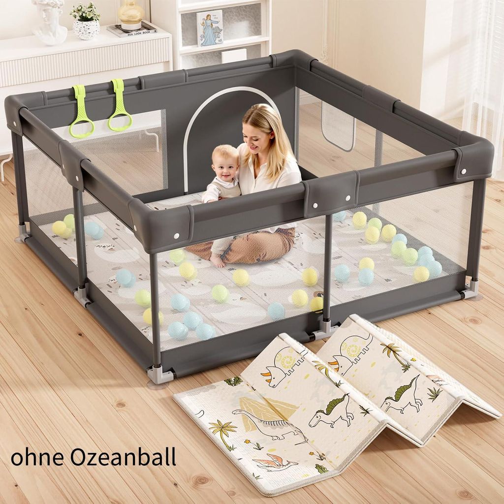 Laufgitter 120 x 120 cm mit Matte, Kinderlaufgitter, Produktbild 