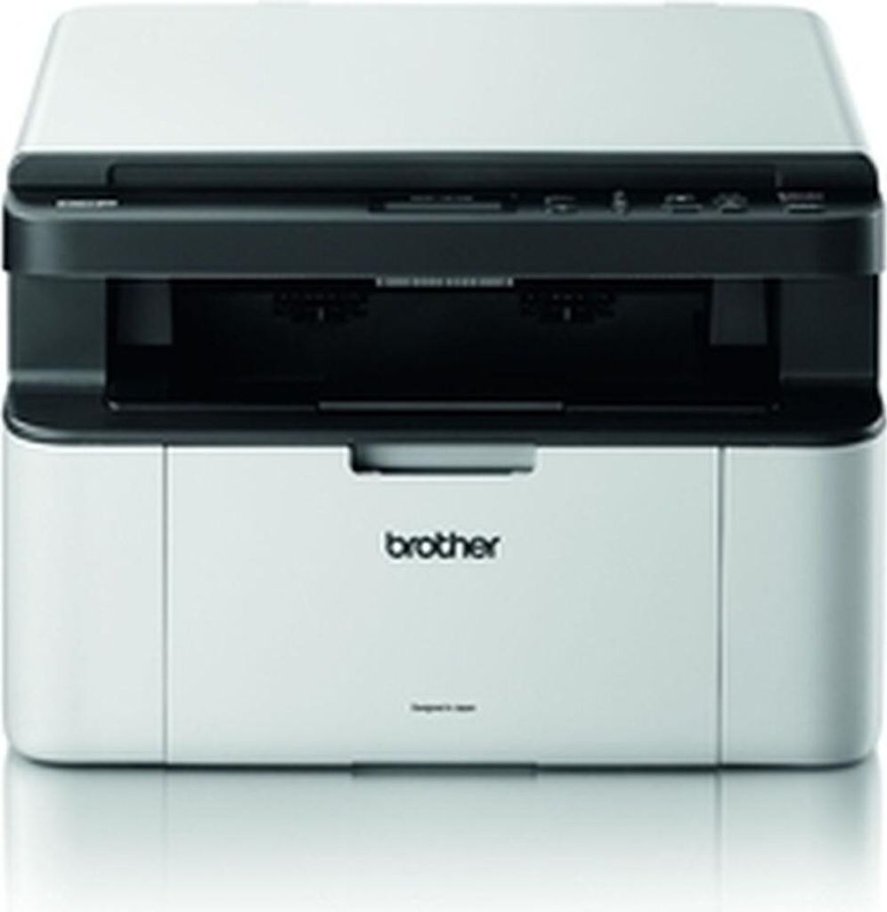 A front view of a Brother DCP-1510E Multifunktionsdrucker on a white background.