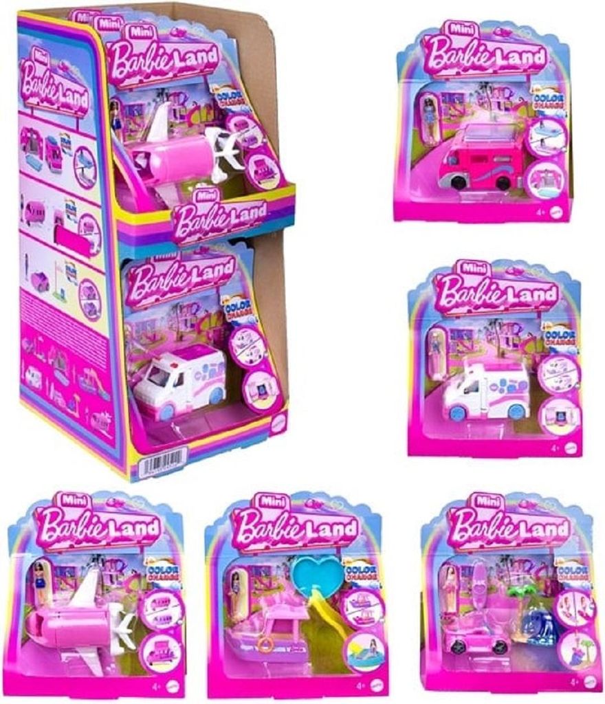 Mini BarbieLand Spielset mit Fahrzeug & Puppe – Farbwechsel Produktbild 