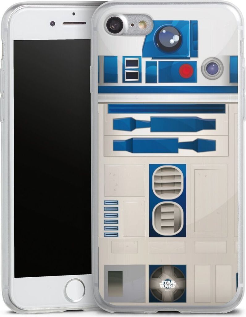 DeinDesign Slim Hülle für Apple iPhone SE (2022) Silikon Case Ultra Dünn Handyhülle Fanartikel Star Wars R2D2