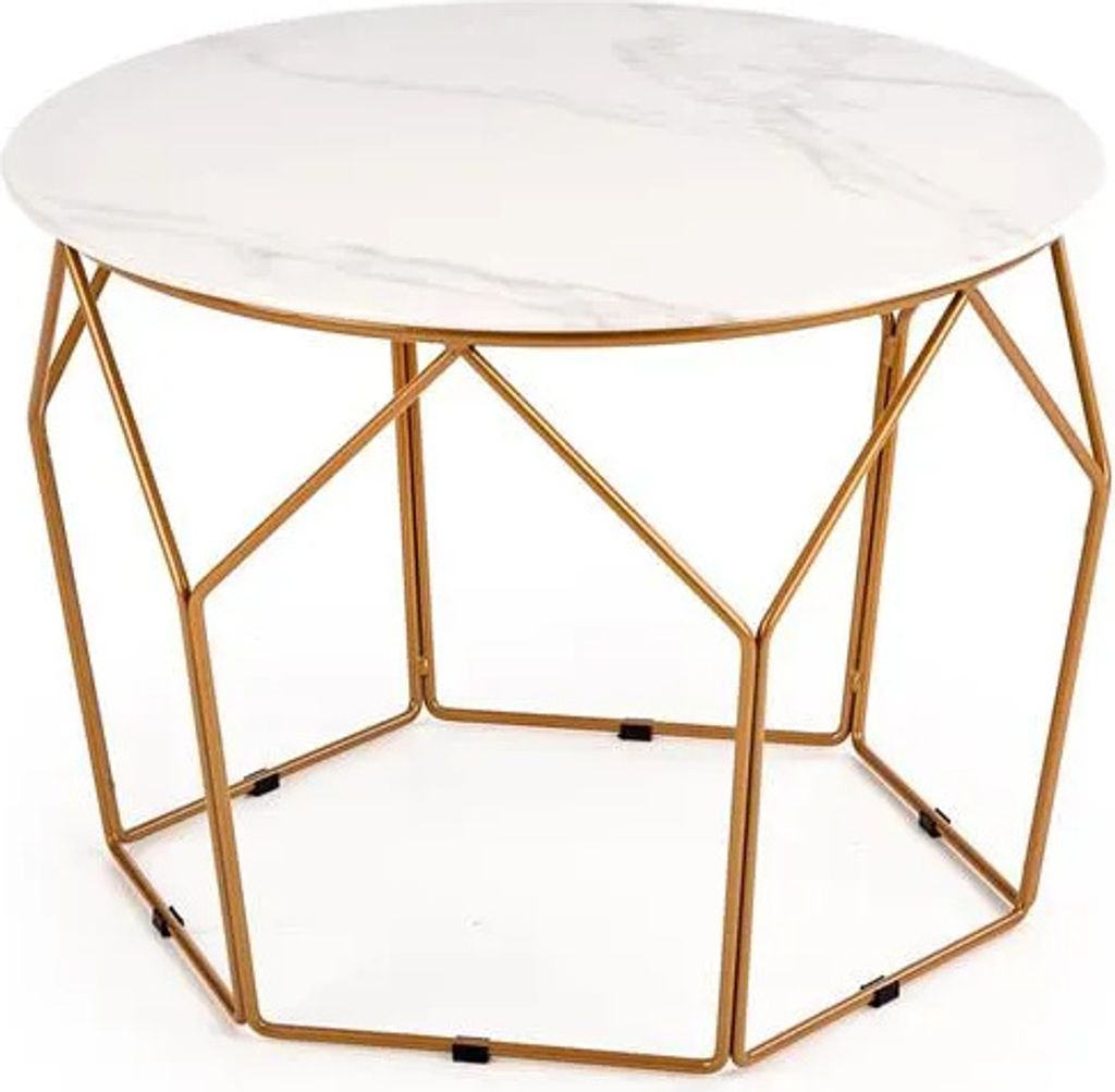 Ława MADISON 60x60 biały marmur/złota Zdjęcie produktu 2