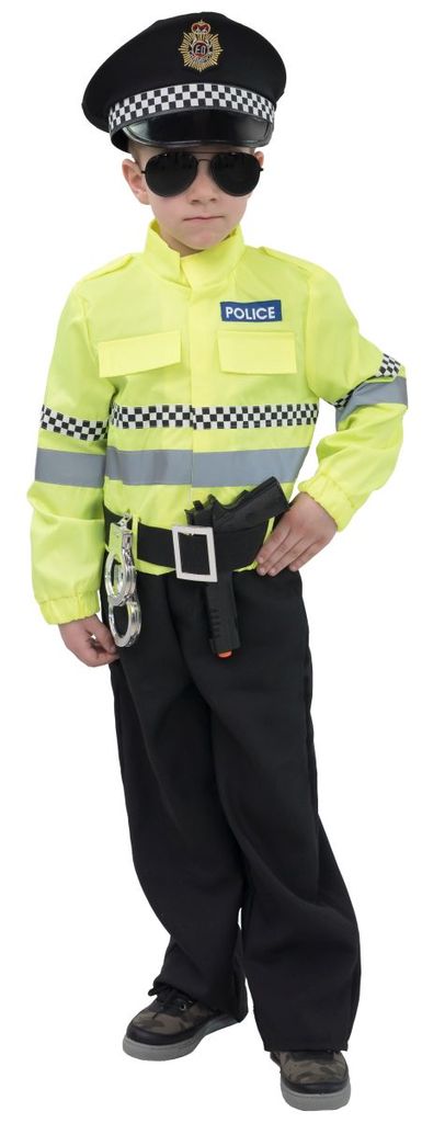 Polizist Polizei Jungen Kinder Kostüm Komplett-Set mit Handschellen Pistole