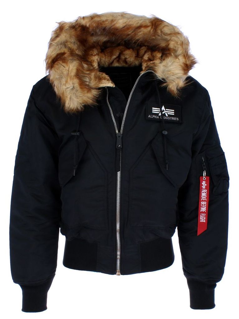 ALPHA INDUSTRIES 45P Hooded Custom Herren Winterjacke, Größe:3XL, Alpha Industries Farben:Black/Reflective