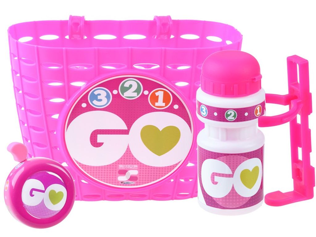 Rosa Set: Korb, Glocke, Wasserflasche GO SP0617 Produktbild 