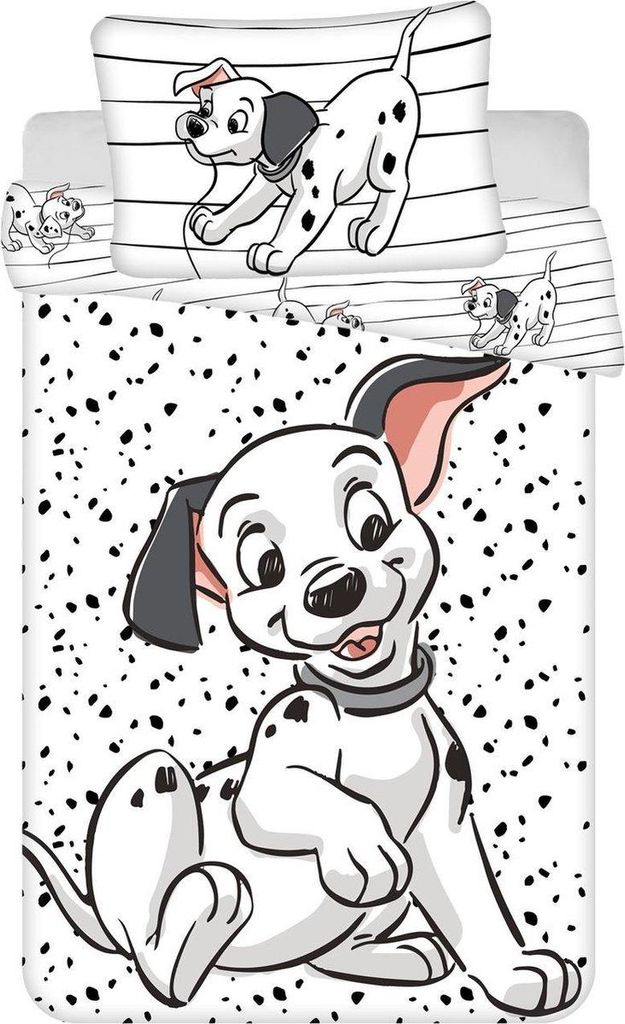 Disney dětské povlečení 101 Dalmatin Lucky černobílý povlak Obrázek produktu 