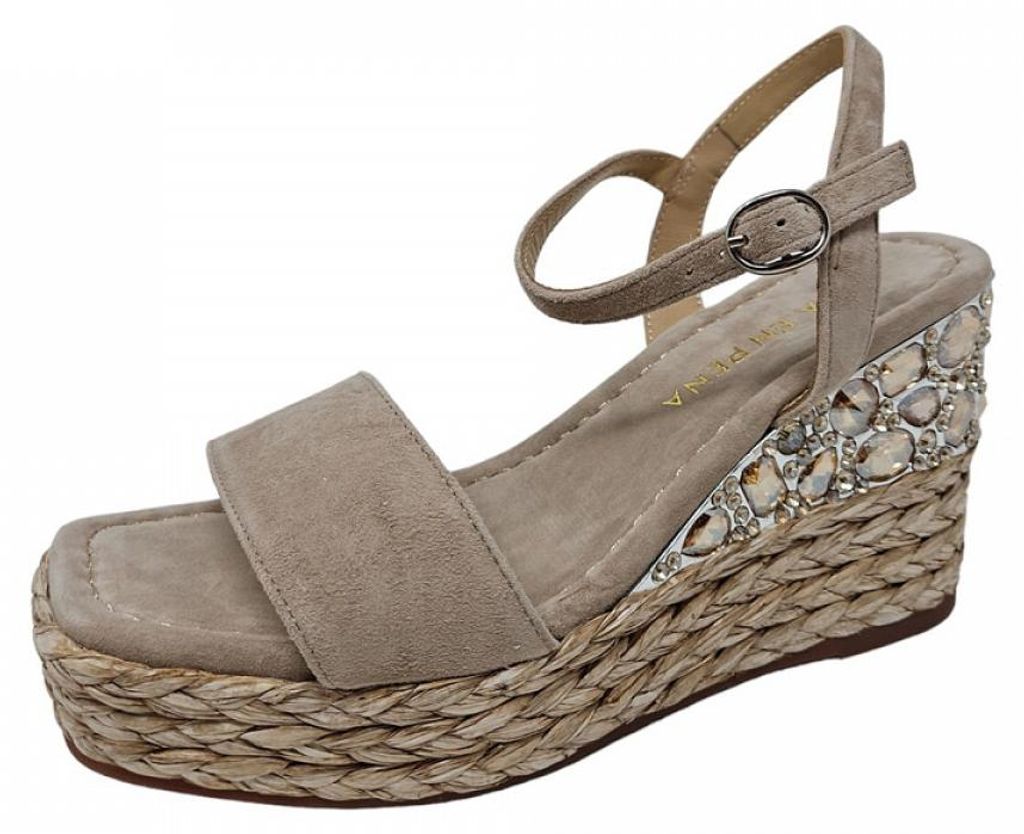 Alma En Pena Keilsandalette Beige in Gr. 41