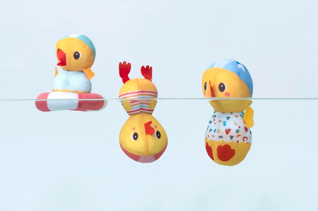 Jouet de bain Canards Lilliputiens contre la peur de l'eau avec bouée