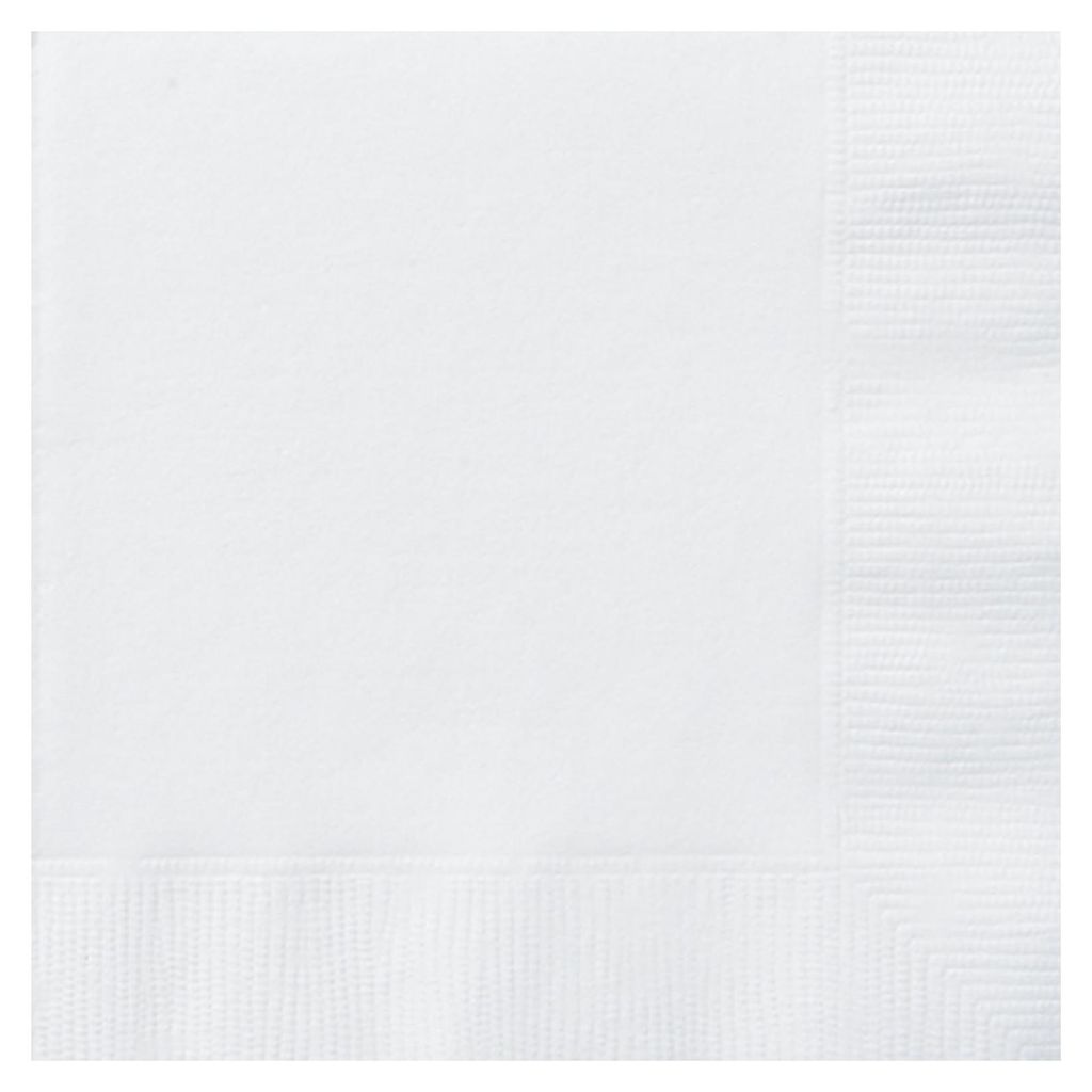 20 Weiße Papierservietten 33x33cm mit feinen Nadelstreifen - Einheitsgröße