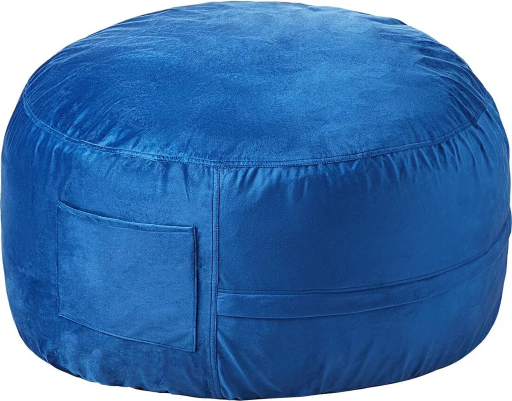 Poltrona a Sacco Blu 90cm Velluto Olandese | Pouf Sacco Sfoderabile