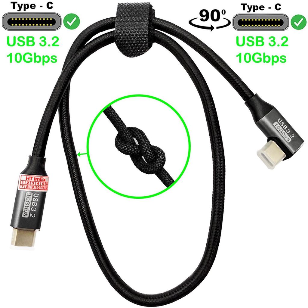 USB-C auf USB 3.2 Gen2 10Gbps 90° Winkelstecker nylon Ladekabel datenkabel kompatibel mit iPad (10th gen), iPad mini (6th gen)