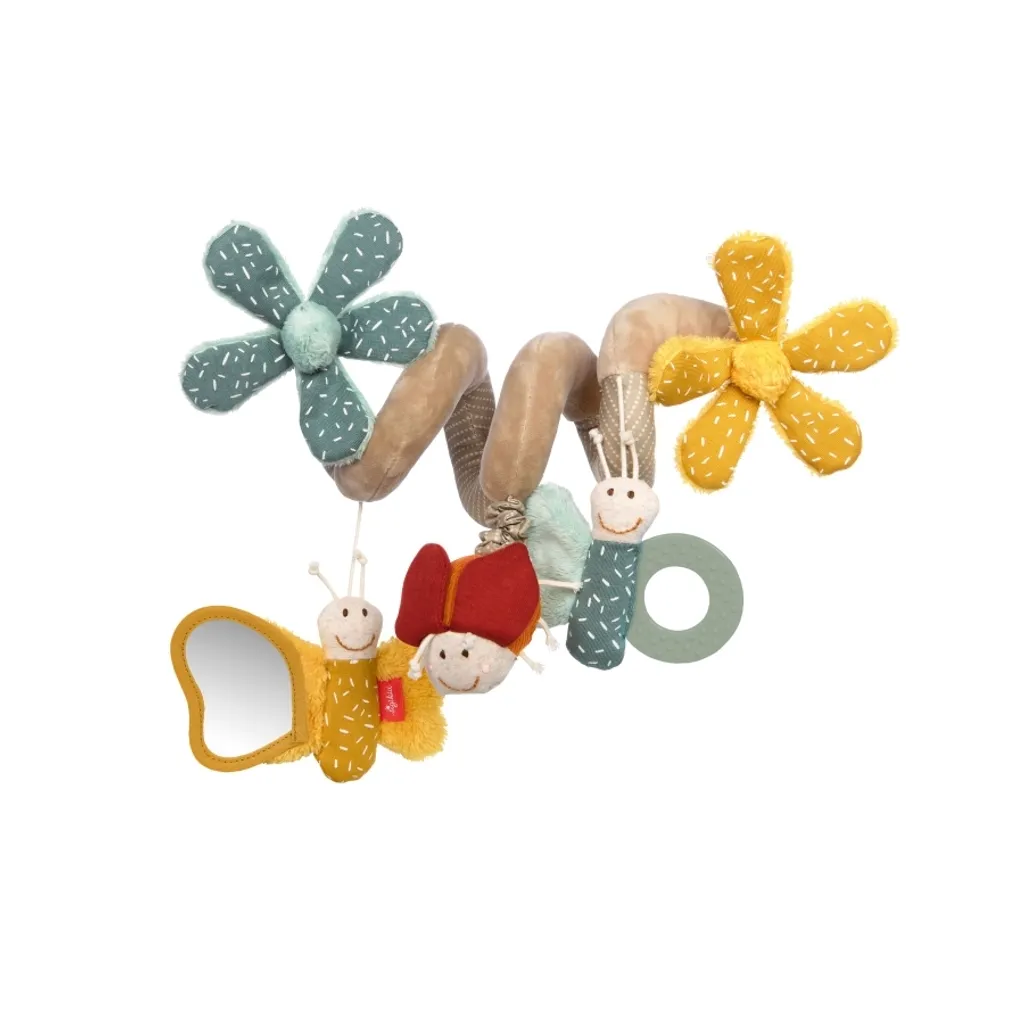 Pendentif spirale active papillons design artistique en acier brossé