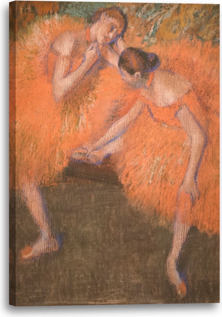 Leinwandbild (40x60cm): Edgar Degas - Zwei Tänzerinnen, echter Holz-Keilrahmen inkl. Aufhänger, handgefertigt in Deutschland