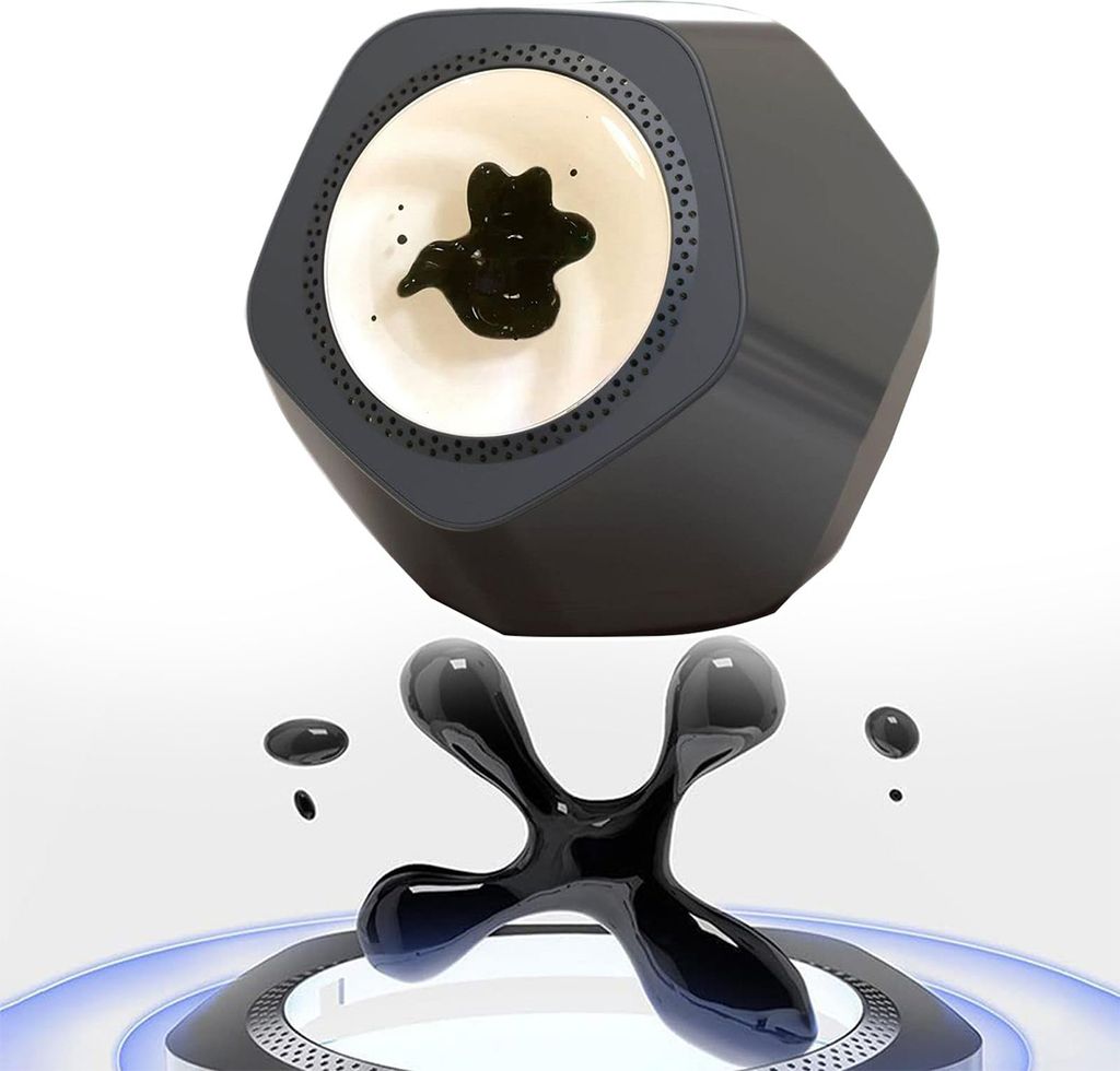 Magnetischer Flüssigkeitslautsprecher, 360° Surround Sound, Musikvisualisierung, Touch-Design, für Home Office Dekoration, Schwarz