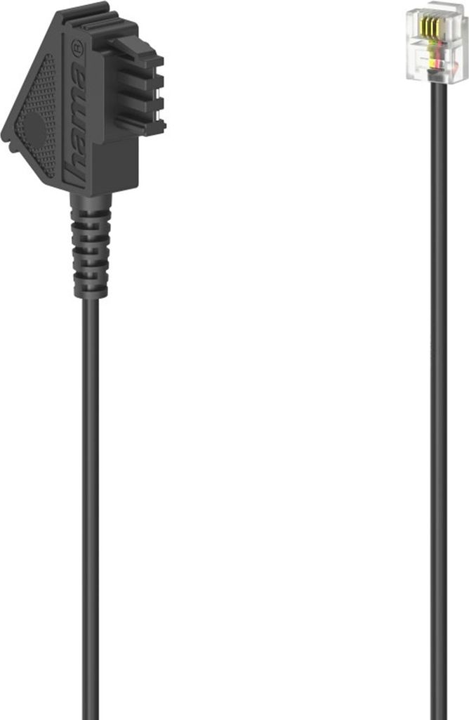 Hama Telefonkabel TAE-F - Modular-6p4c, 3 m, Schwarz