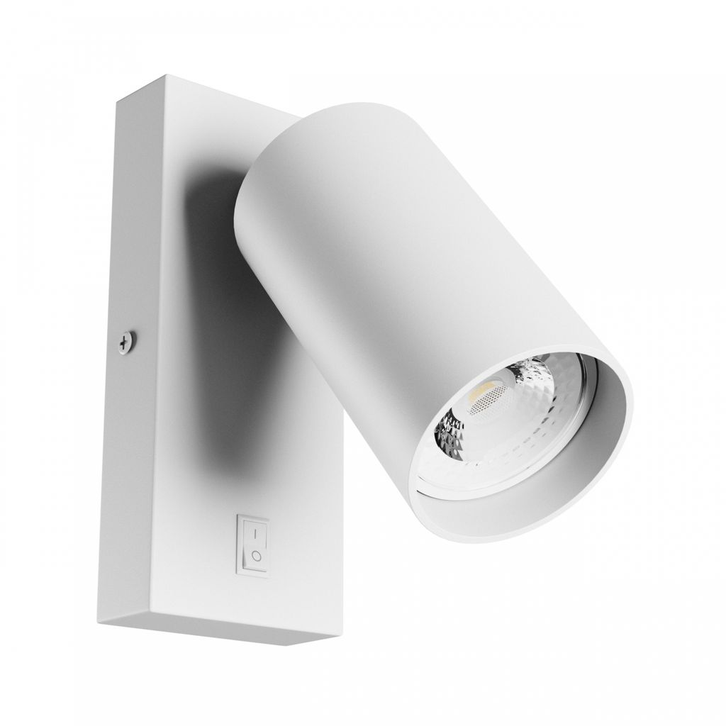 Spectrum LED Wandleuchte SQUALLA VARIOSA SWITCH GU10 mit Schalter IP20 rund weiß max. 10W