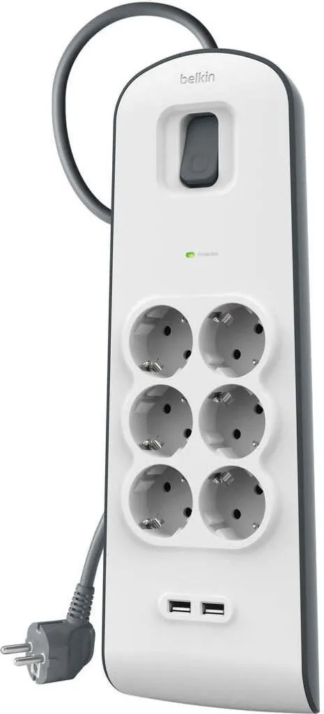 Belkin Surge Protection 6 Posti | Estetica Minimal e USB Integrata