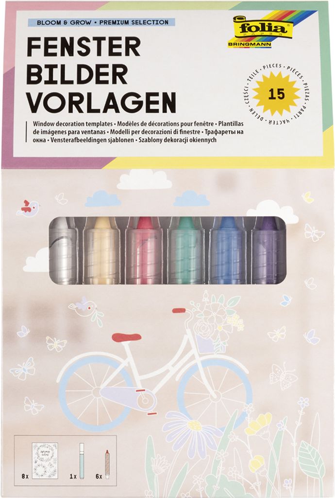 folia Fensterbilder-Vorlagen "BLOOM & GROW" - Premium