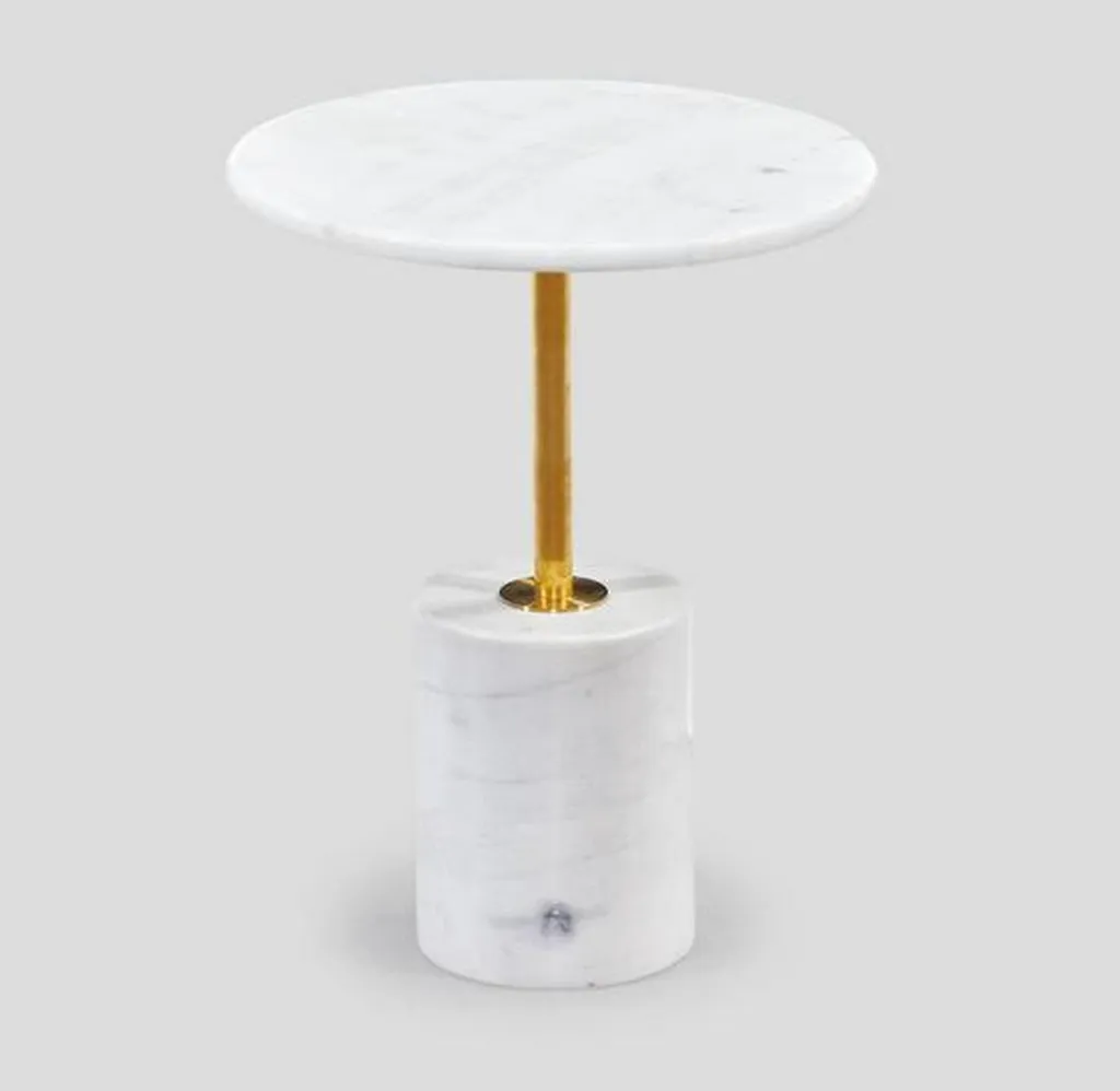 Petite table basse ronde blanche - Guéridon design pour salon chic