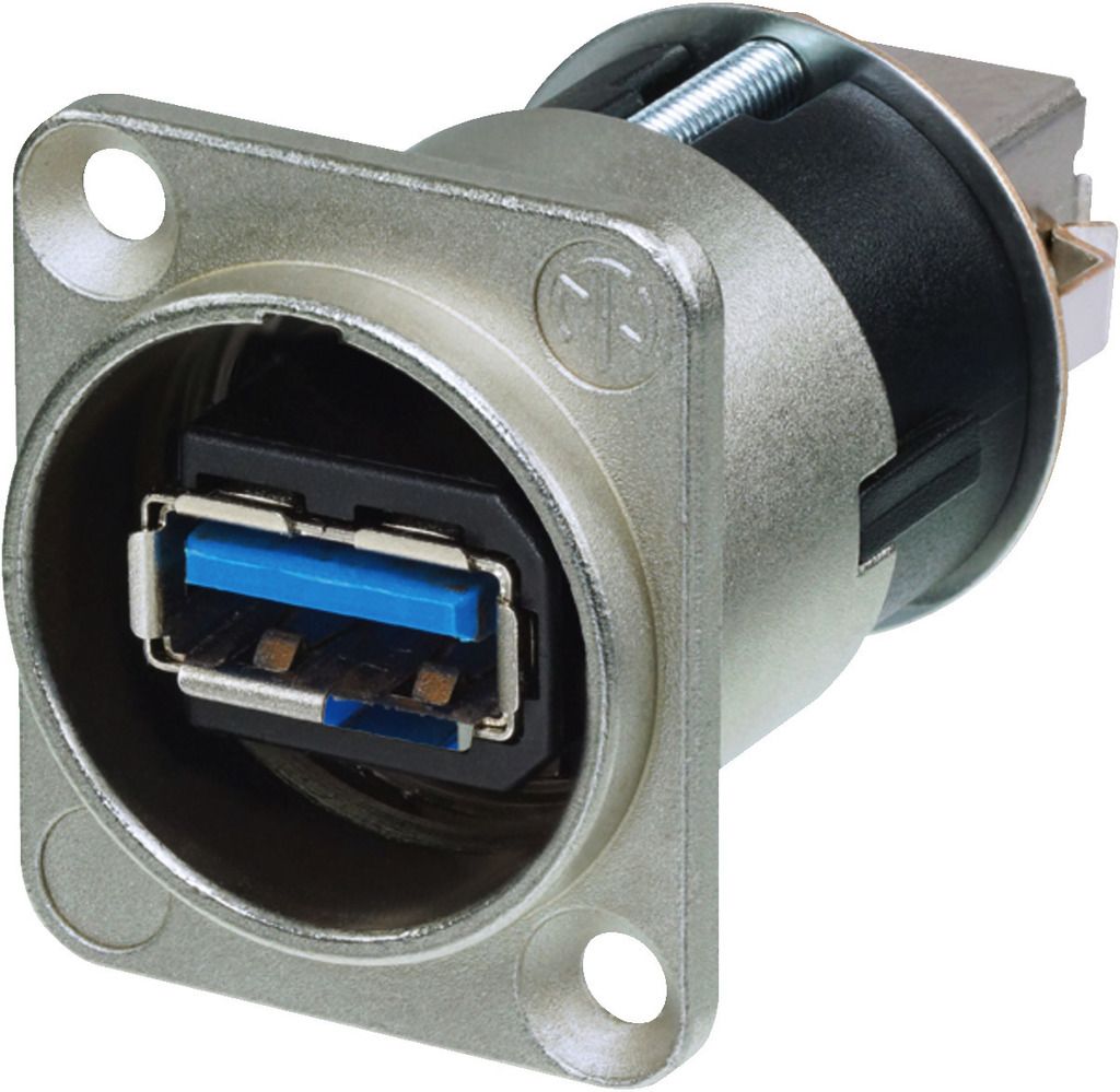 Neutrik - Geschlechtsumwandler USB 3.0 Reversibel (USB A und USB B Typ) - Gehäuse vernickelt Typ D