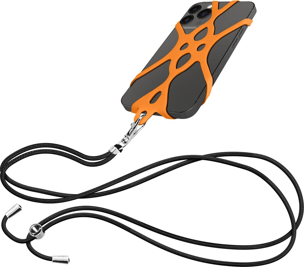Smartphone-Kette, verstellbarer Nylonriemen mit Universalbefestigung – Orange