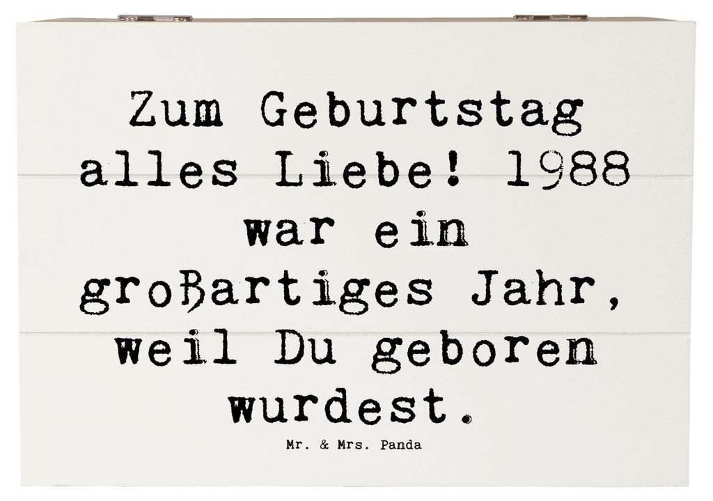 Mr. & Mrs. Panda Holzkiste Spruch 1988 Geburtstag 22 x 15 cm - Weiß - Geschenk, Zum alles Liebe, großartiges Jahr, Box, Geburtstagsgeschenk, Scha...