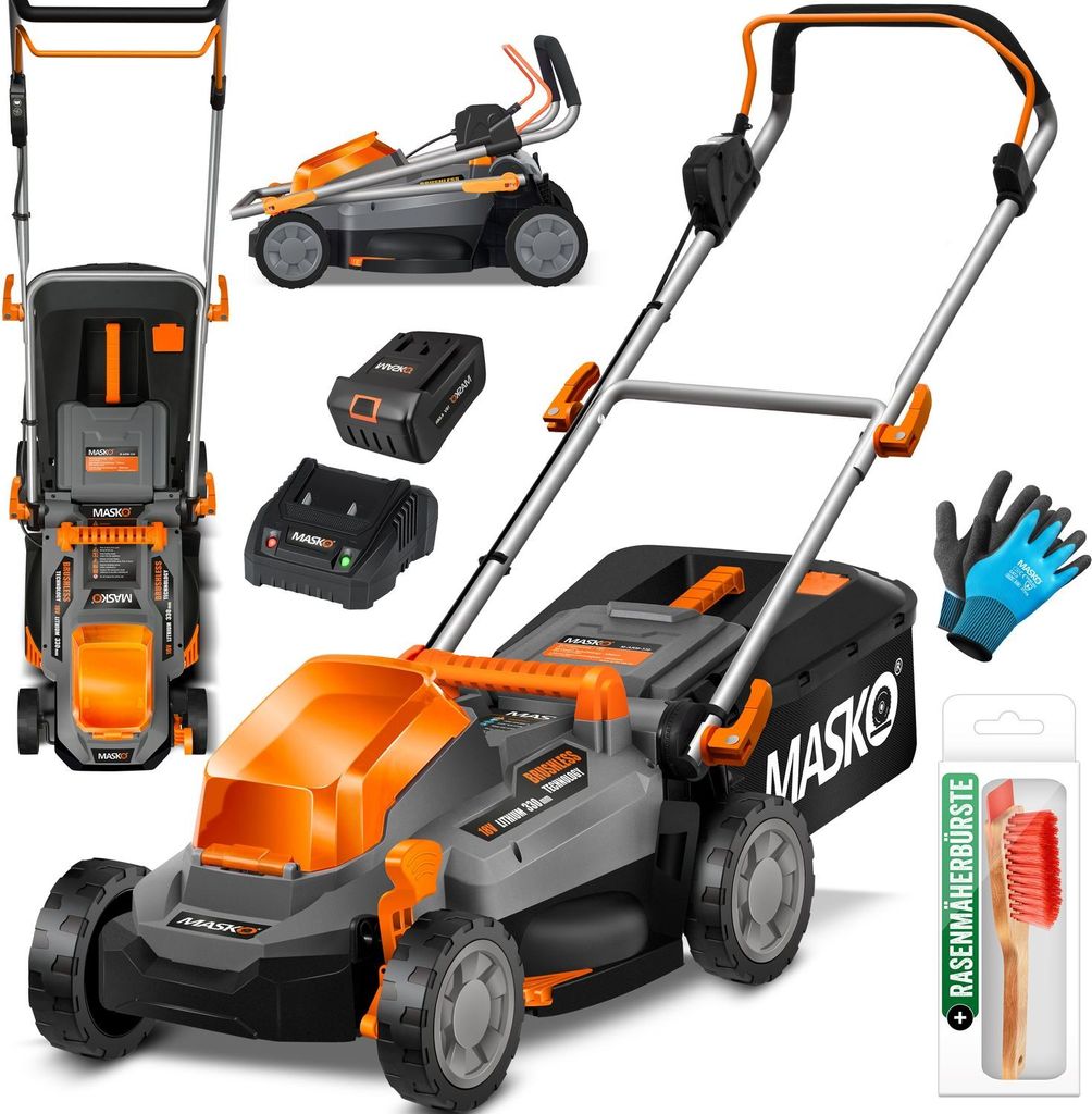 MASKO® Akku Rasenmäher ECO-X10 inkl. 1 oder 2 Akkus Li-Ion Produktbild 