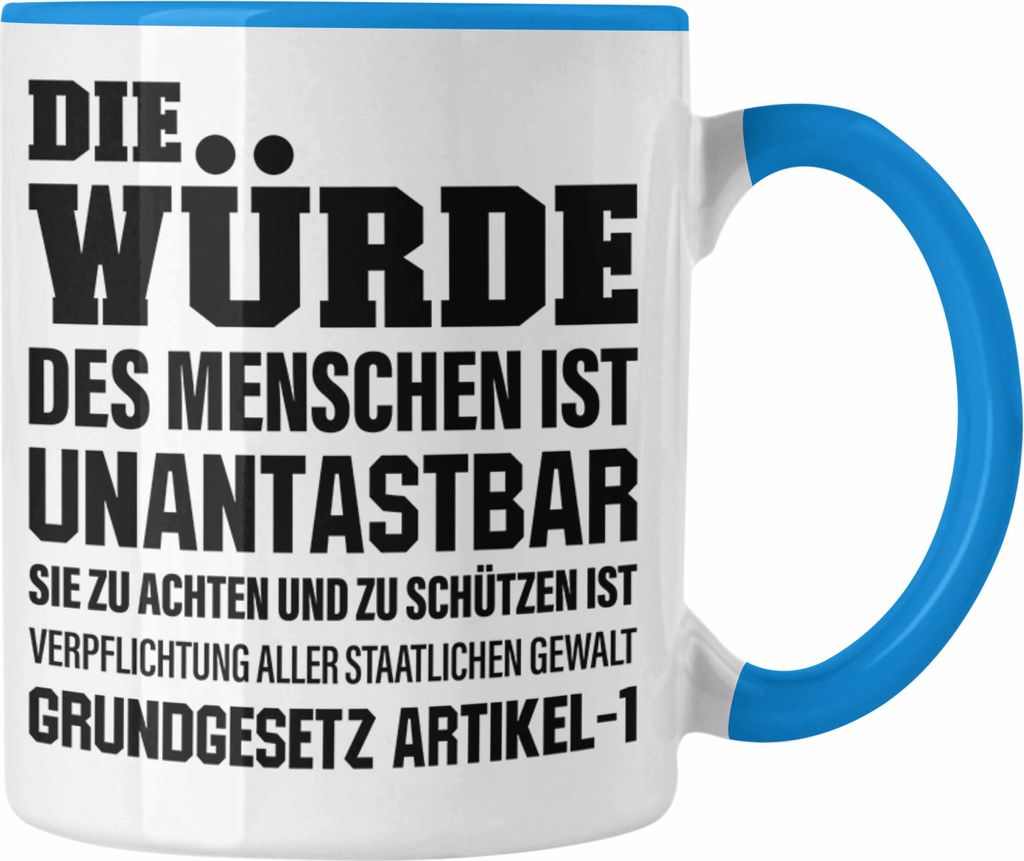 Trendation - Jura Geschenk Tasse mit Spruch für Jurist Juristin Geschenkideen Lustig Examen Staatsexamen (Blau)