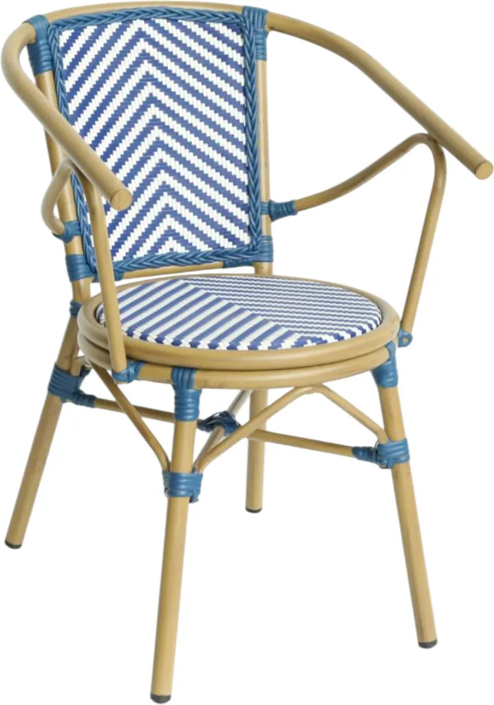 Fauteuil de terrasse en TEXTYLENE bleu pour extérieur - Modèle Azur