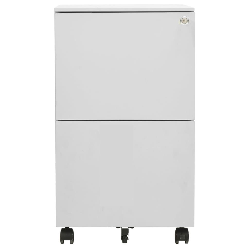 vidaXL Szafka na dokumenty na kółkach jasnoszara 39x45x67 Zdjęcie produktu 
