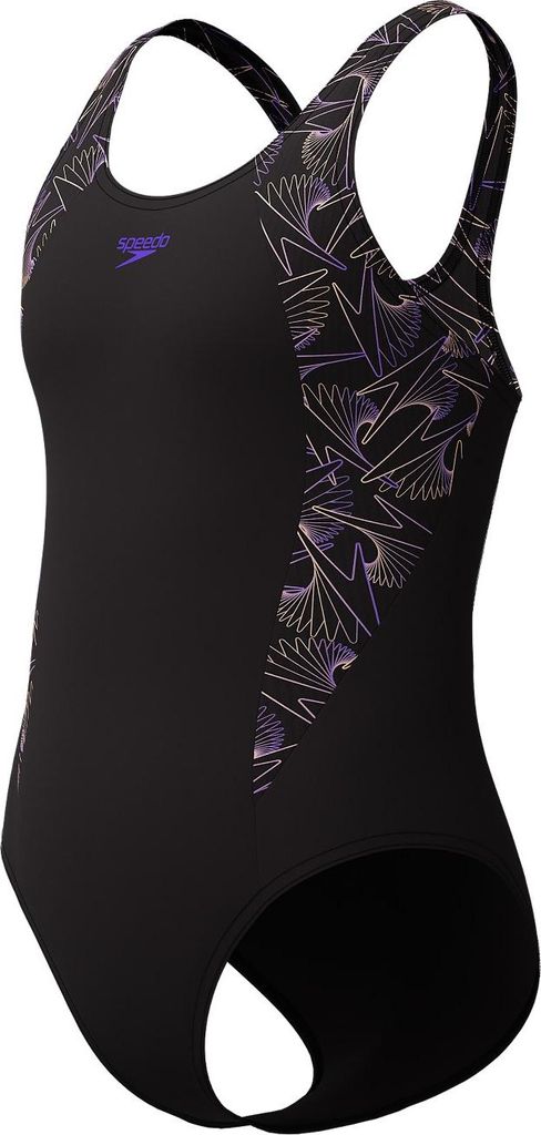 Speedo Hyperboom Splice Muscleback Badeanzug für Mädchen, Farbe:Schwarz, Kinder Größen:164