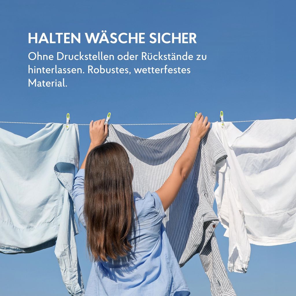 HAKA Wäscheklammern 16 Stk. Mit starkem Halt für drinnen & Produktbild 