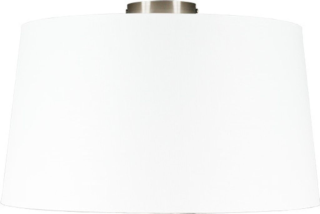 QAZQA - Moderne Deckenleuchte I Deckenlampe I Lampe I Leuchte Stahl I Silber I nickel matt mit weißem Schirm 45 cm - Combi I Wohnzimmer I Schlafzi...