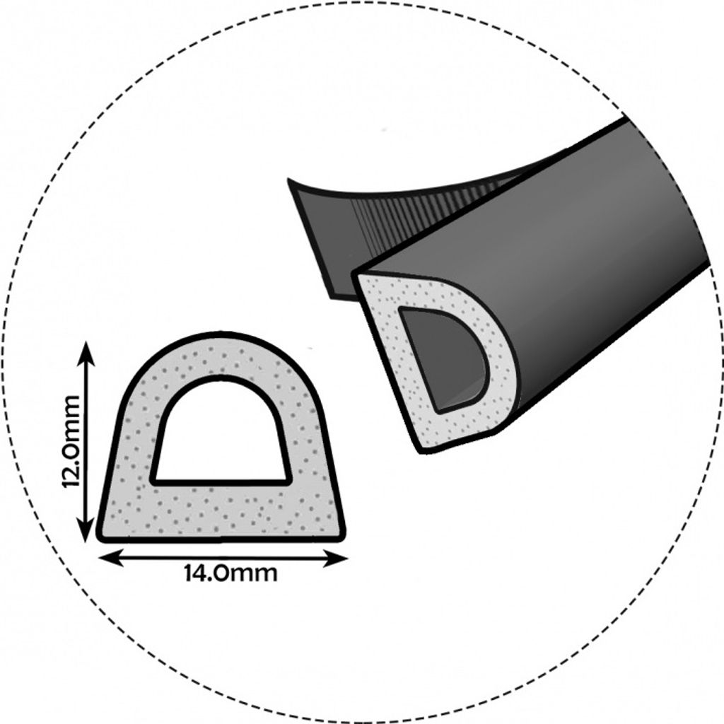 5m D 14mm x 12mm Těsnění oken Těsnění dveří | Kaufland.cz