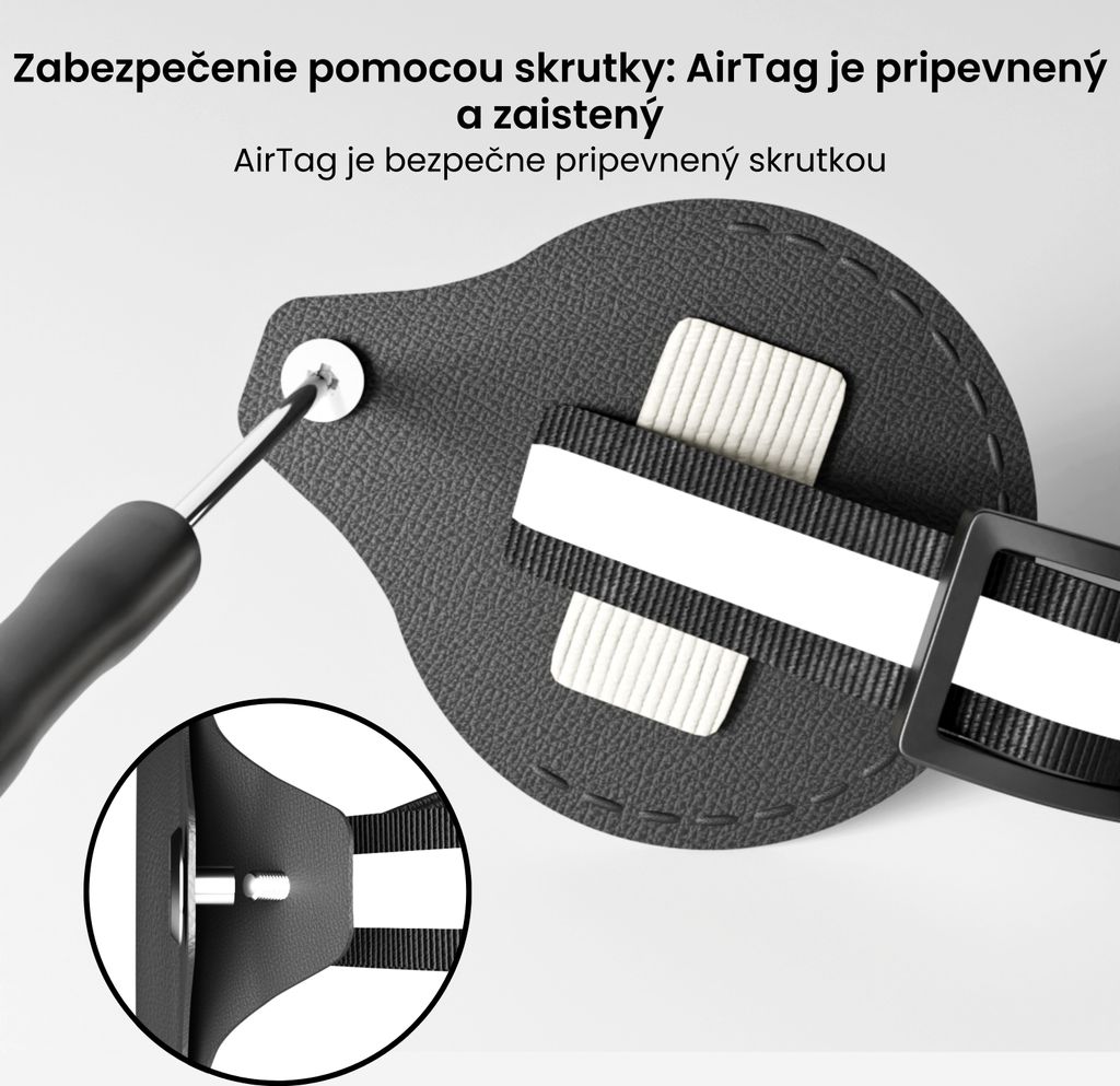 AdroitGoods Airtag Obojok pre mačky/psy - čierny - Gps Obrázok produktu 5