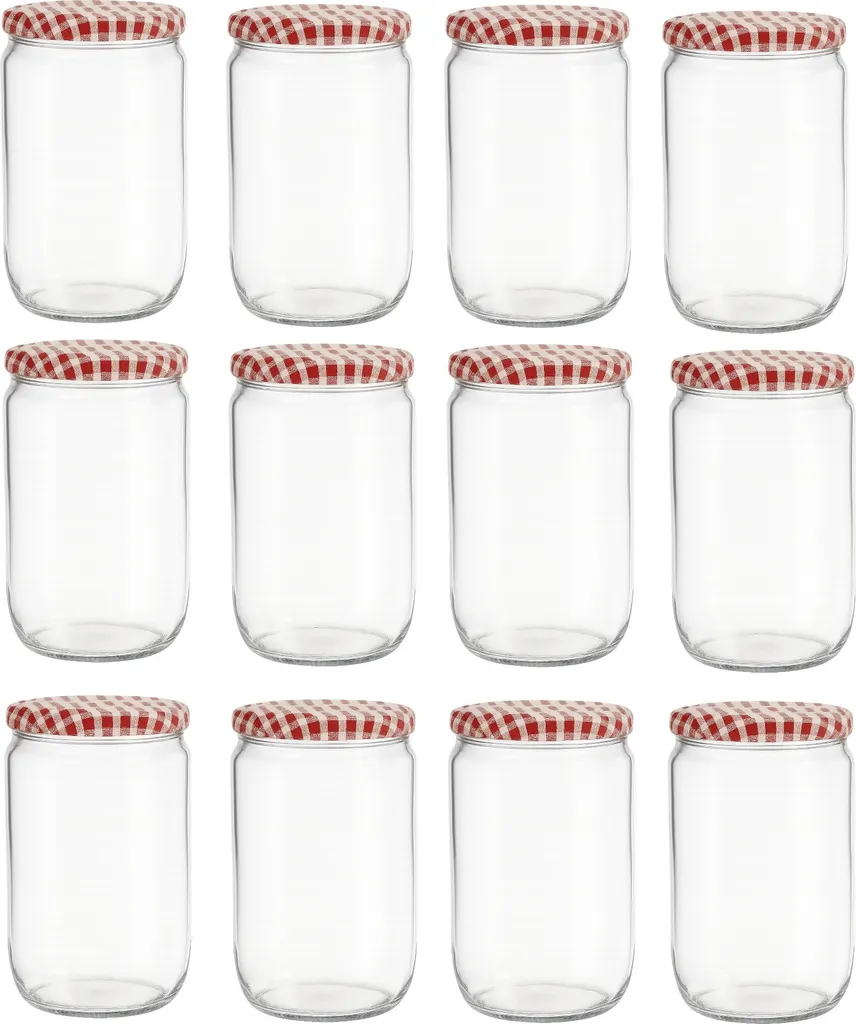 Set Barattoli Vetro 720ml per Pastorizzazione e Conserve Alimentari