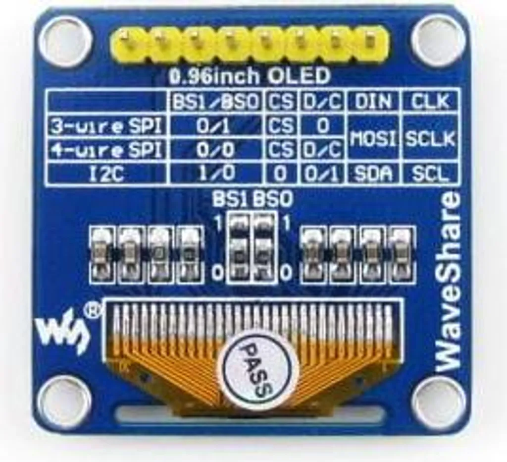 Mini Afficheur Graphique OLED 0,96" SPI et I2C haute résolution 128x64