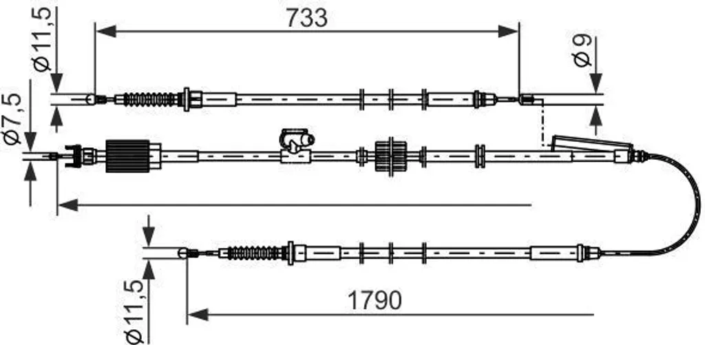 Réparer frein à main Astra J avec le câble Bosch 1 987 482 803 OEM
