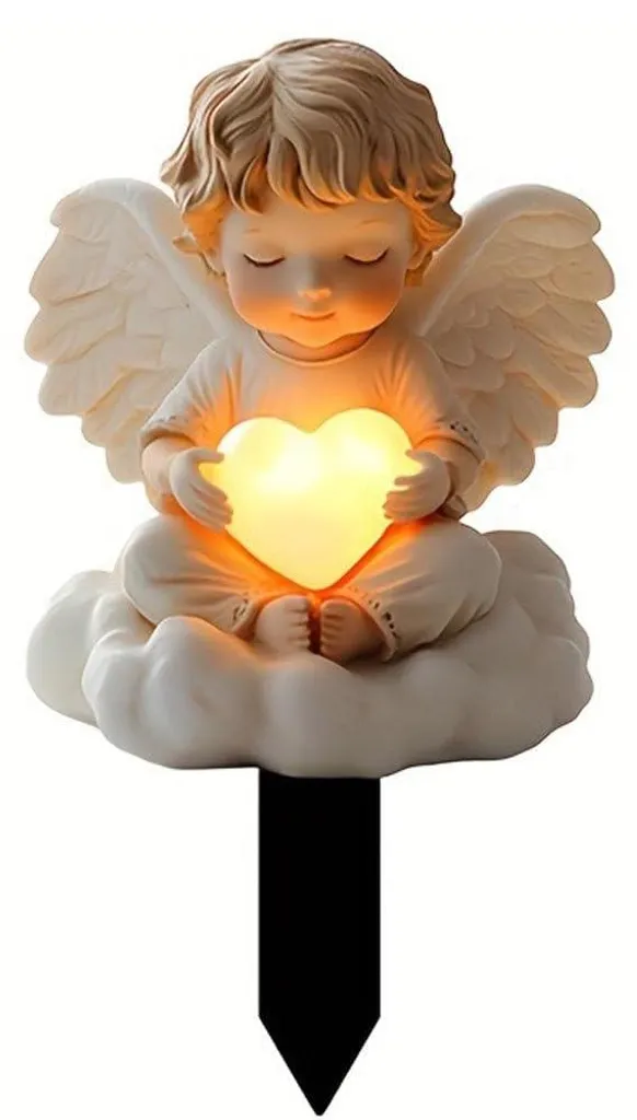Ange de cimetière en résine (A) - Statuette funéraire résistante UV