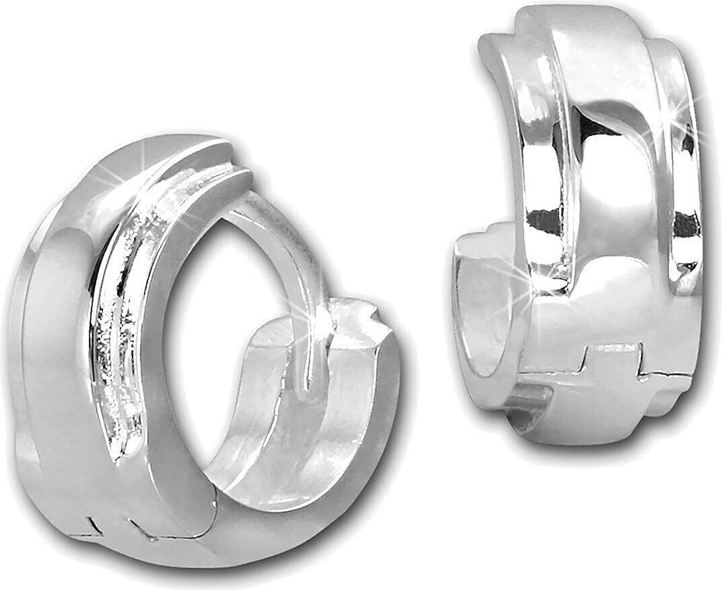 SilberDream Creolen 925 Silber Schmuck Double 12mm Damen Ohrringe SDO4281J