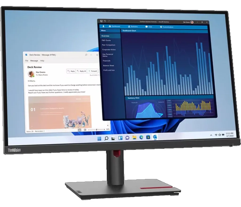 Écran PC 4K 27 Pouces Lenovo ThinkVision T27p-30 avec Hub USB-C Intégré
