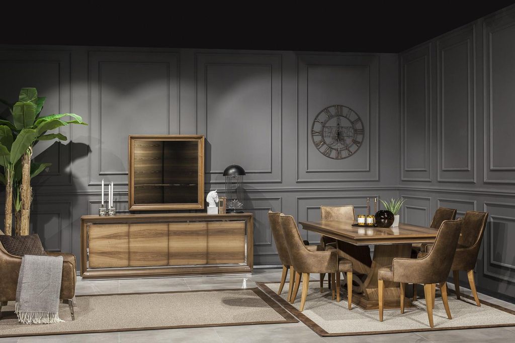 Spiegel Wandspiegel im modernen Stil mit braunem Rahmen