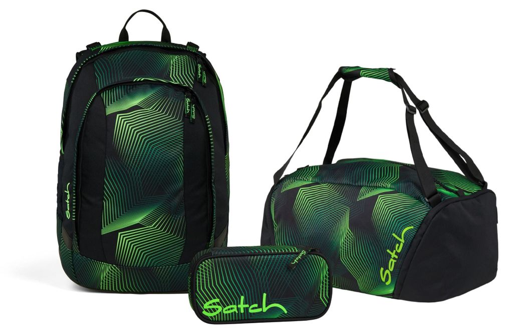 Satch Schulrucksack-Set AIR Seismic Green 3-teilig, Produktbild 