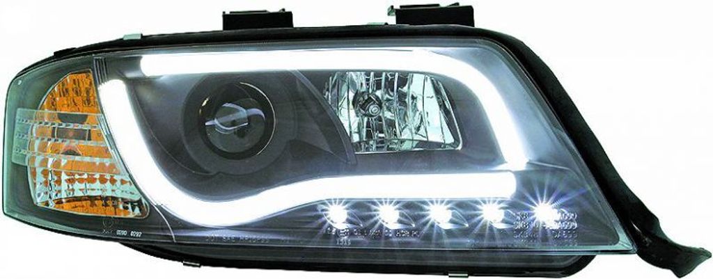 Lighttube Lightbar LED TFL-Optik Scheinwerfer Audi A6 B4 97-01 schwarz