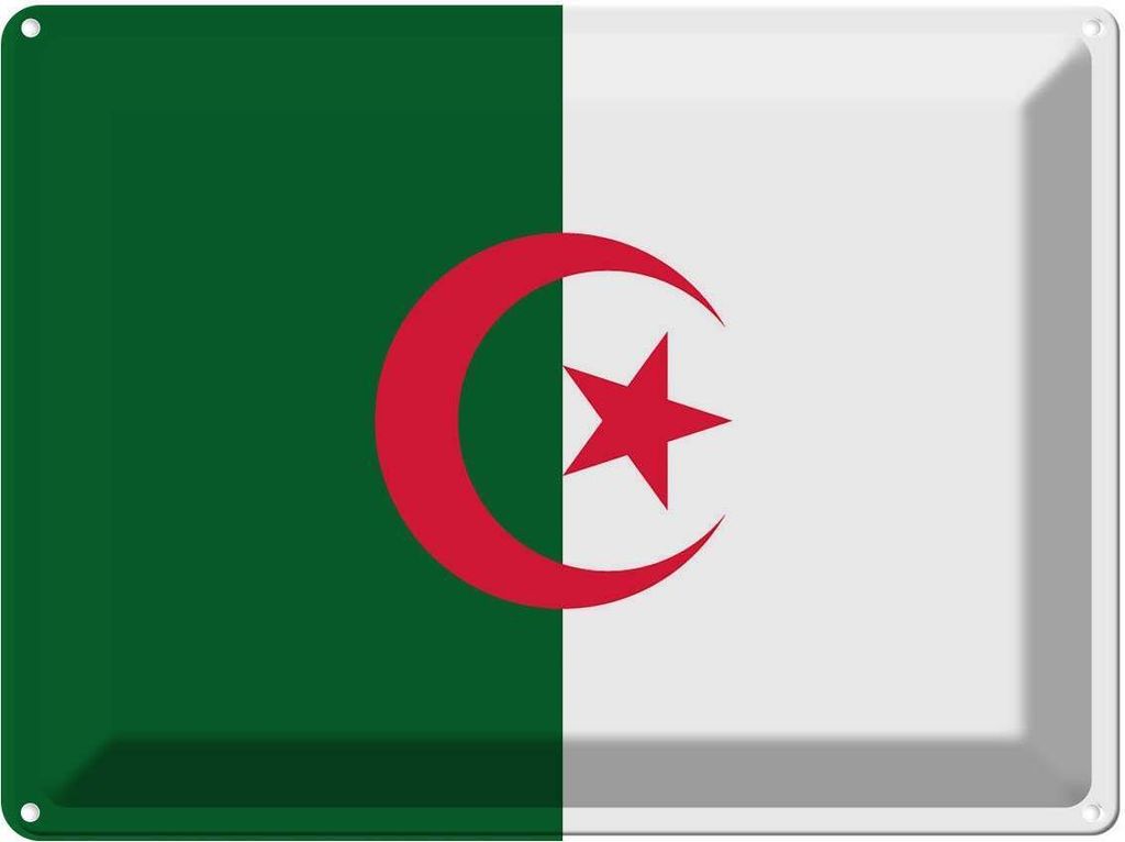 vianmo Blechschild 30x40 cm Algeriens Algeria Flagge Fahne Wappen