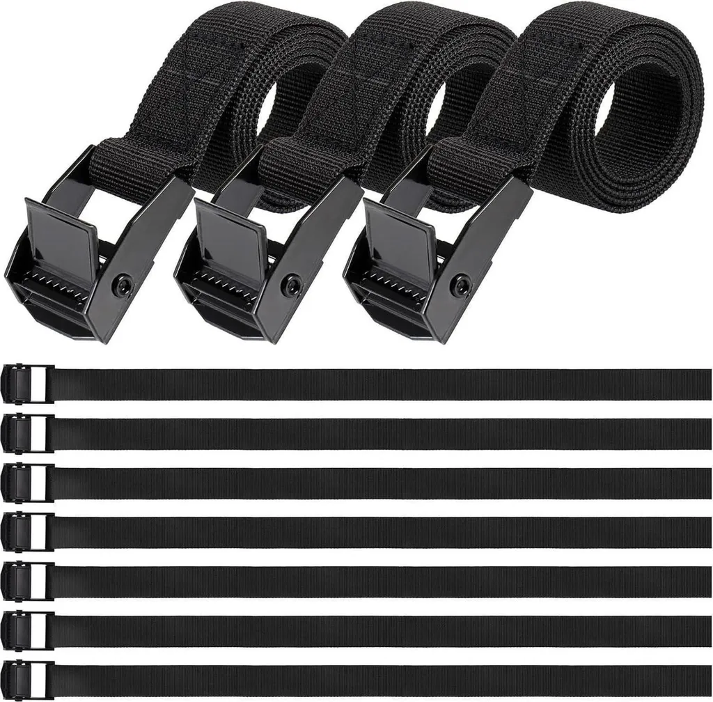 Cinghie di fissaggio corte 10 pezzi 65cm nero Cinghie di fissaggio regolabili bicicletta moto bagagli confezioni