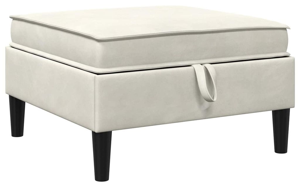 vidaXL Sofa-Hocker mit Stauraum Creme Samt