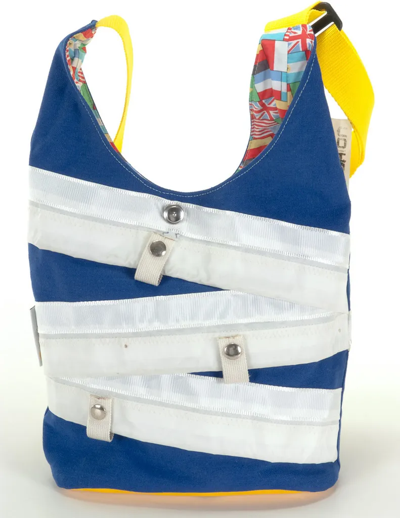 Sac kangourou No. bleu SailArt Fashion en toile, pièce unique artisanale