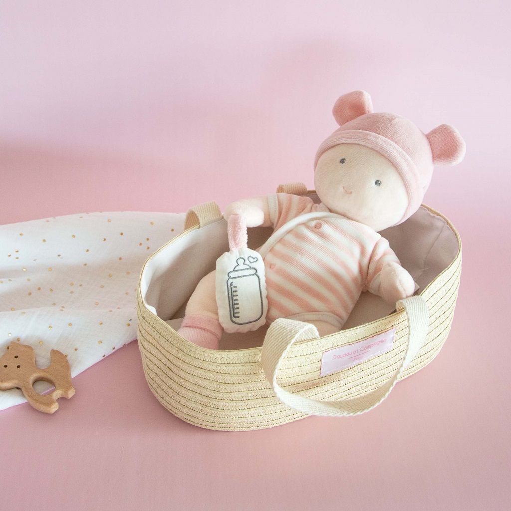 Doudou Jolijou Pola Puppe in Kinderwagentasche 28 cm