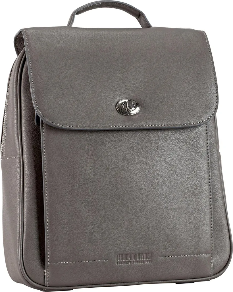 Nizza City Backpack Taupe : Sac à dos cuir avec finitions haut de gamme