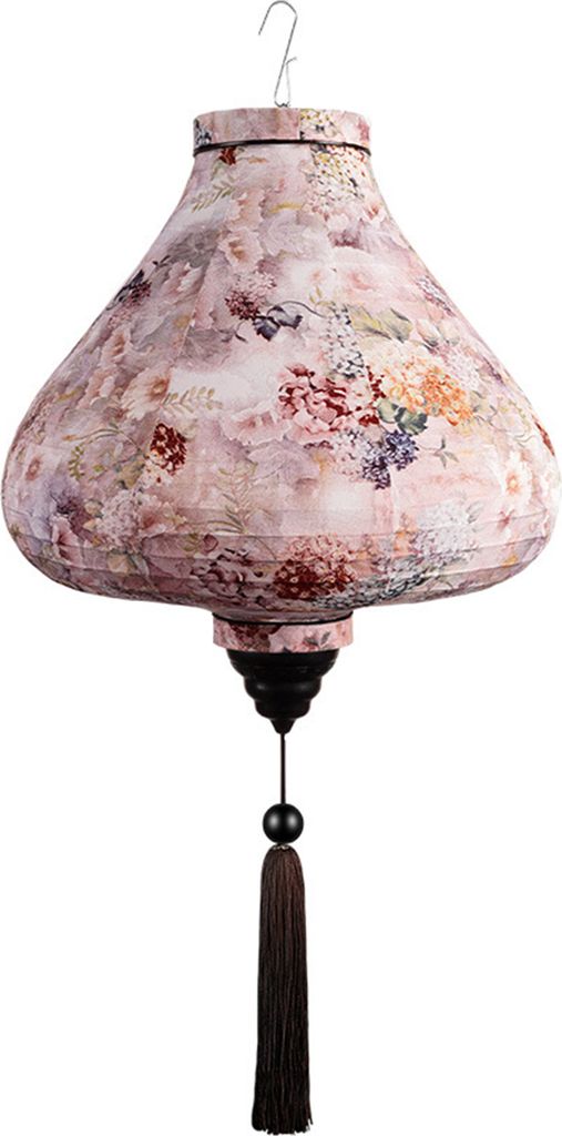 Vintage-Laternen mit Blumendruck und Quasten, Haken zum Aufhängen, schaffen eine Atmosphäre, wasserdichte Laternen zur Heimdekoration